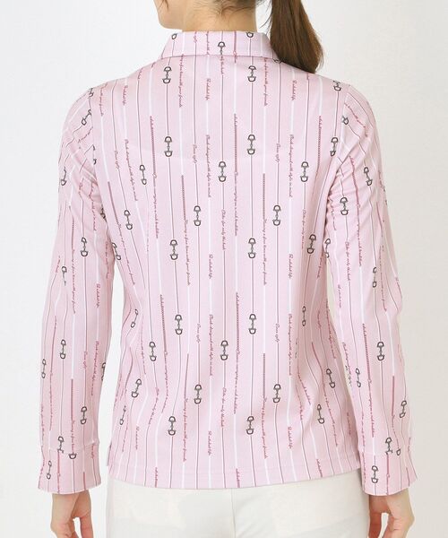 adabat（アダバット）の「【吸水速乾】ビットストライプ長袖ポロシャツ（ポロシャツ・レディース・ピンク系1/ネイビー系・42/38/40/36）」の14枚目の写真