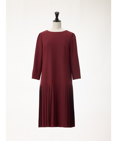 STRAWBERRY-FIELDS(ストロベリーフィールズ)の「Linonシャンブレー_バックシャンプリーツドッキングワンピース(ワンピース・レディース・チャコールグレー/バーガンディー・2)」の4枚目の写真