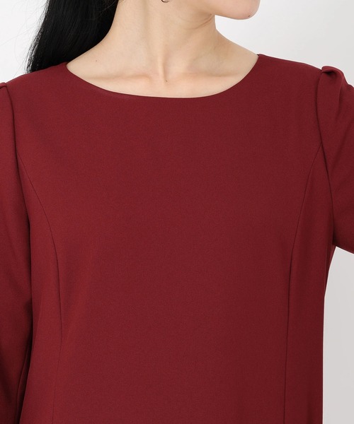 STRAWBERRY-FIELDS(ストロベリーフィールズ)の「Linonシャンブレー_バックシャンプリーツドッキングワンピース(ワンピース・レディース・チャコールグレー/バーガンディー・2)」の9枚目の写真