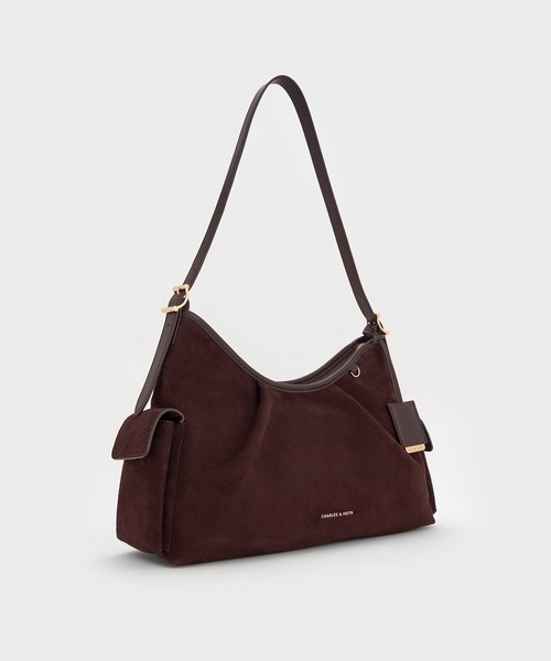 Charles & Keith Khai カイ スエードショルダーバッグ 完売 Khai カイ リサイクルスエードショルダーバッグ（ショルダーバッグ
