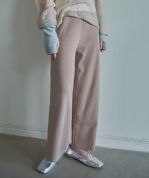 stretch knit wide pants