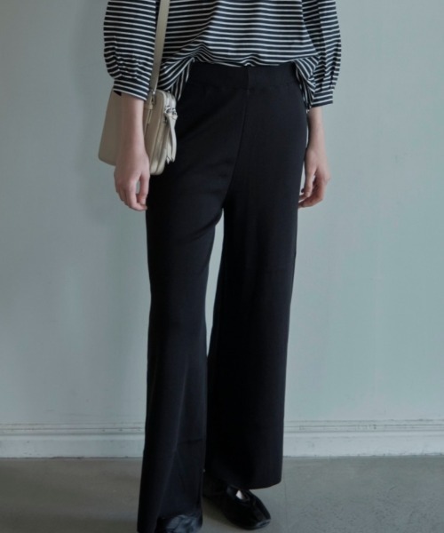 ALORA THE WAY(アロラザウェイ)の「stretch knit wide pants(その他パンツ・レディース・ブラック/ベージュ・FREE)」の6枚目の写真