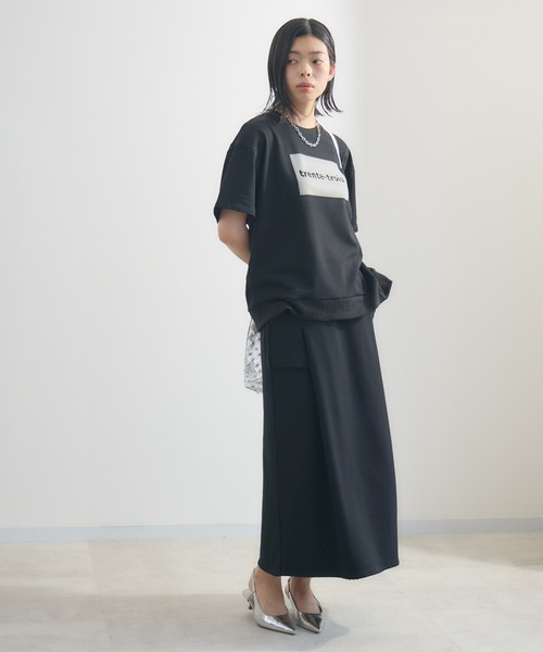 Paradise Picnic(パラダイスピクニック)の「33℃ ラバーブラシプリントプルオーバー(Tシャツ/カットソー・レディース・チャコールグレー/ブラック・FREE)」の6枚目の写真