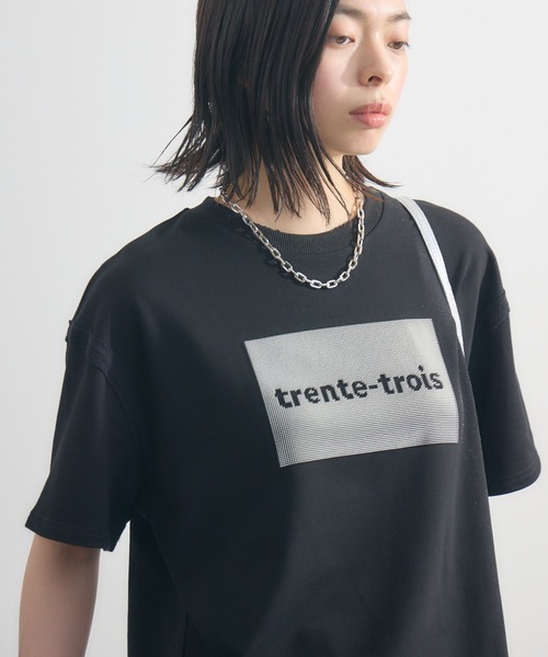 Paradise Picnic(パラダイスピクニック)の「33℃ ラバーブラシプリントプルオーバー(Tシャツ/カットソー・レディース・チャコールグレー/ブラック・FREE)」の9枚目の写真