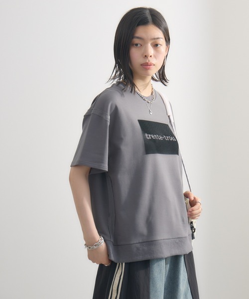 Paradise Picnic(パラダイスピクニック)の「33℃ ラバーブラシプリントプルオーバー(Tシャツ/カットソー・レディース・チャコールグレー/ブラック・FREE)」の16枚目の写真