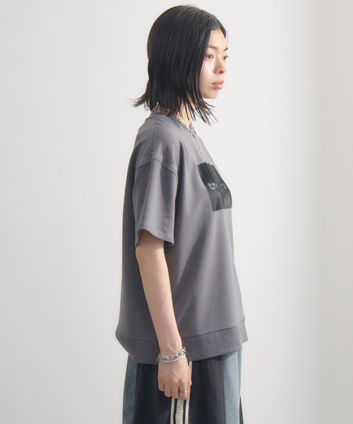 Paradise Picnic(パラダイスピクニック)の「33℃ ラバーブラシプリントプルオーバー(Tシャツ/カットソー・レディース・チャコールグレー/ブラック・FREE)」の18枚目の写真