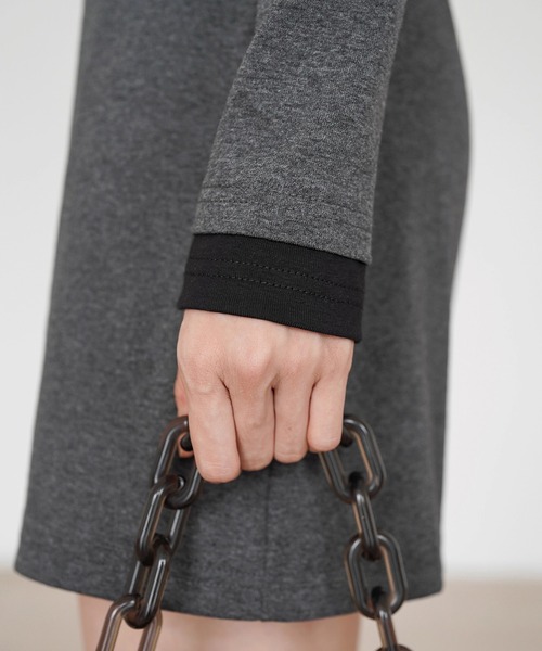 セール】バイカラーVネックミニワンピース EM25a014【EIGHTHMONTH