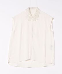 QUEENS COURT（クイーンズコート）の「レースカラーフレンチスリーブブラウス≪洗濯機で洗える≫（シャツ/ブラウス）」