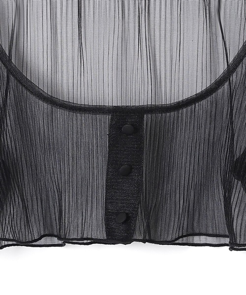 M DOLLY(エムドリー)の「*M DOLLY original* sheer pleats cardigan/シアープリーツカーディガン(カーディガン/ボレロ・レディース・アイボリー/ブラック・FREE)」の16枚目の写真