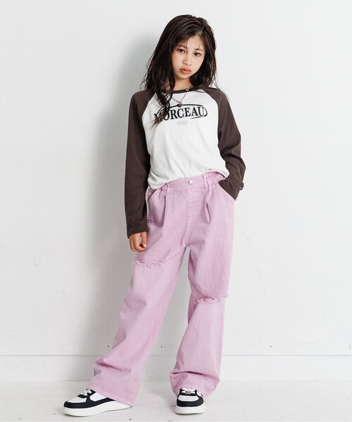 algy（アルジー）の「シャーリングリブロンT（Tシャツ/カットソー・キッズ・ブルー/ブラウン/ピンク・XX-SMALL/X-SMALL/MEDIUM/SMALL）」の7枚目の写真