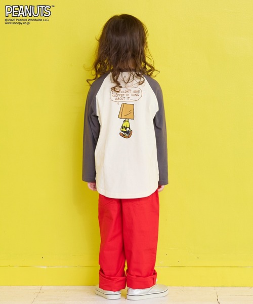 PEANUTS（ピーナッツ）の「【PEANUTS】スヌーピーラグランロンＴ（Tシャツ/カットソー・キッズ・ピンク/オフホワイト・80/90/95/100/110/120/130/140/150）」の14枚目の写真