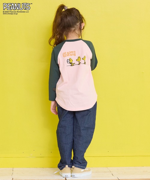 PEANUTS（ピーナッツ）の「【PEANUTS】スヌーピーラグランロンＴ（Tシャツ/カットソー・キッズ・ピンク/オフホワイト・80/90/95/100/110/120/130/140/150）」の20枚目の写真