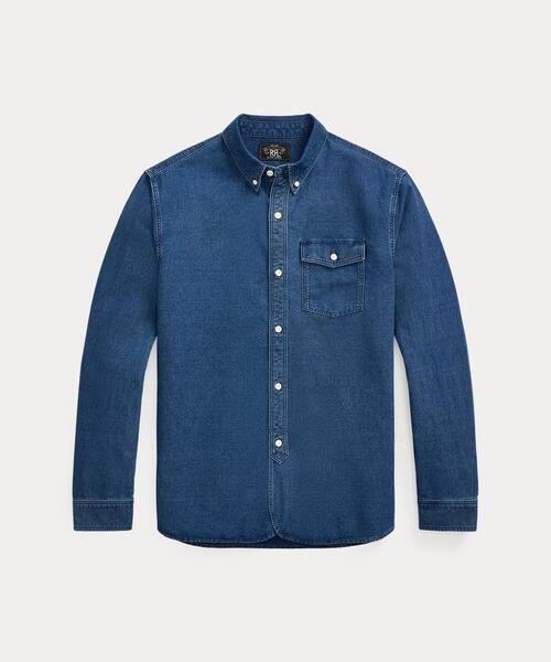RRL インディゴ プラッド ブラッシュド ワークシャツ 97127162_10181_d_500.jpg