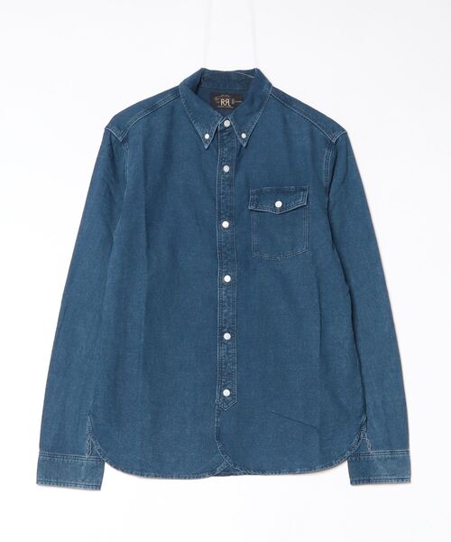 RRL(ダブル アール エル)の「インディゴ オックスフォード ワークシャツ(シャツ/ブラウス・メンズ・ネイビー系1・XXL/XS/XL/S/M/L)」の3枚目の写真