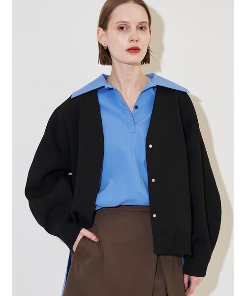 Vネックフォルムカーディガン（カーディガン/ボレロ）｜ELENDEEK