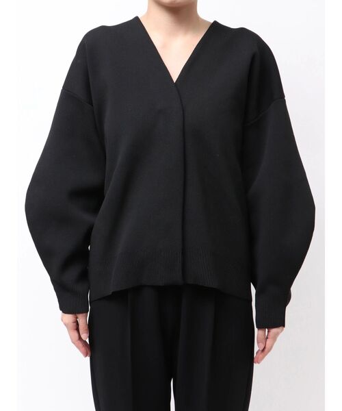 ELENDEEK Vネックフォルムカーディガン チャコールグレー セール】Vネックフォルムカーディガン（カーディガン/ボレロ