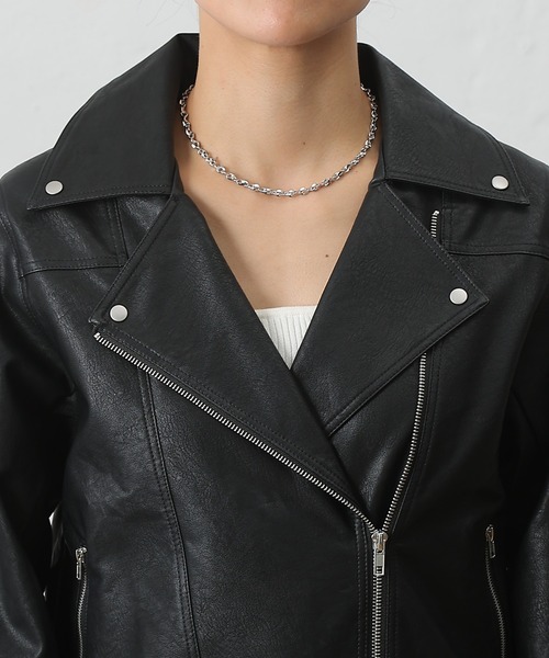 フェイクレザーライダース（ライダースジャケット）｜COLONY