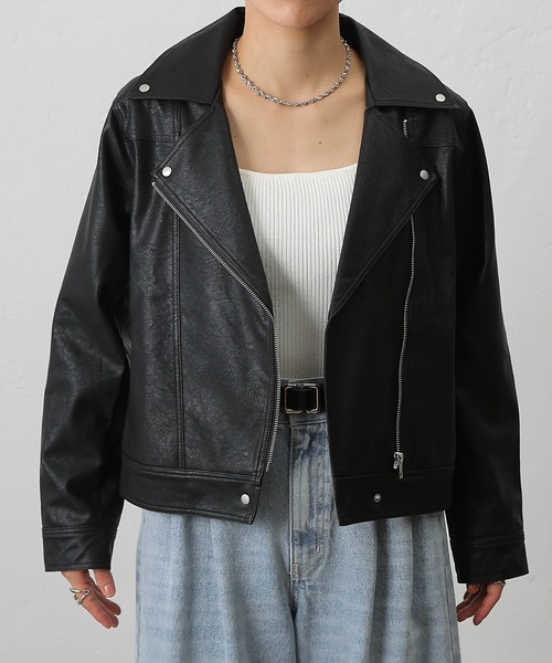 COLONY 2139（コロニートゥーワンスリーナイン）の「フェイクレザーライダース（ライダースジャケット・レディース・ブラック・FREE）」の17枚目の写真