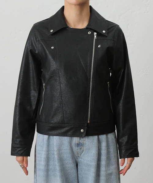 フェイクレザーライダース（ライダースジャケット）｜COLONY