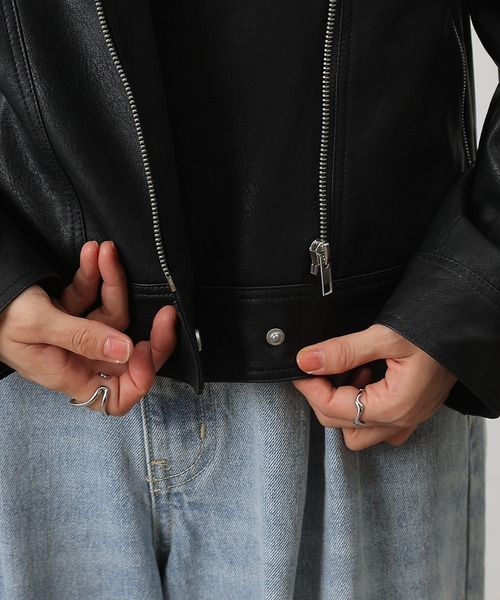 フェイクレザーライダース（ライダースジャケット）｜COLONY