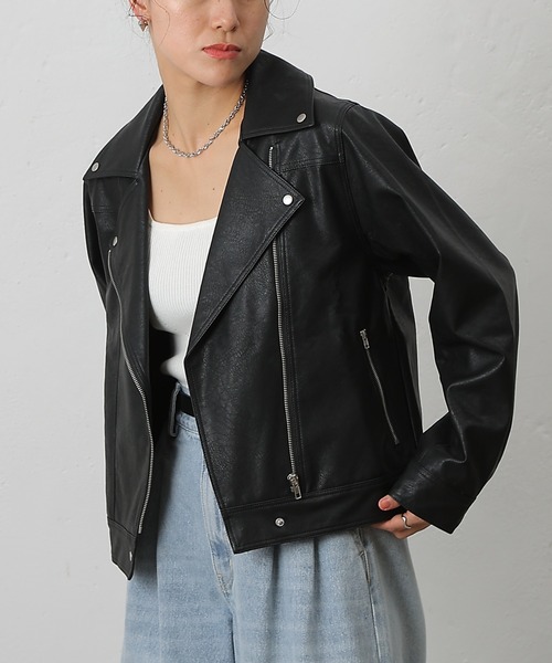 COLONY2139 コロニー ライダース ブラック フェイクレザーライダース（ライダースジャケット）｜COLONY 2139