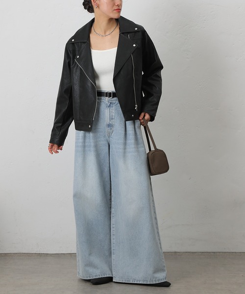 フェイクレザーライダース（ライダースジャケット）｜COLONY