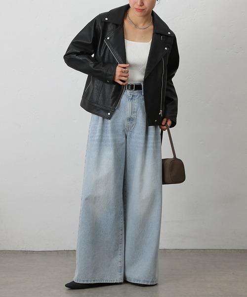 COLONY 2139（コロニートゥーワンスリーナイン）の「フェイクレザーライダース（ライダースジャケット・レディース・ブラック・FREE）」の7枚目の写真