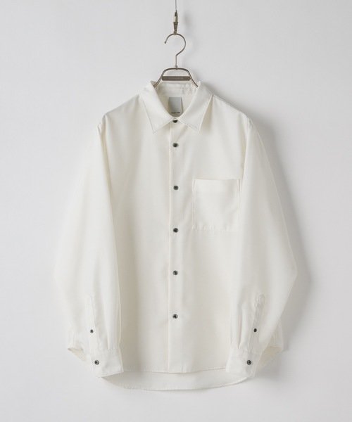 CASPER JOHN（キャスパージョン）の「Imitation cupra sharp shirts / イミテーションキュプラシャープシャツ（シャツ/ブラウス・メンズ・ブラック/ホワイト/ブルー/チャコールグレー・SMALL/X-SMALL/LARGE/MEDIUM）」の16枚目の写真