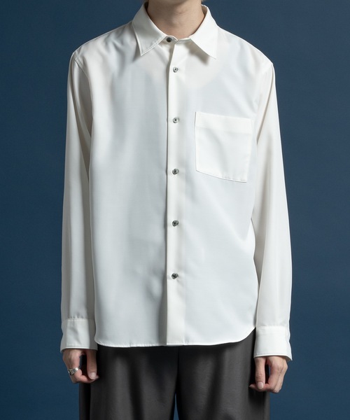 CASPER JOHN（キャスパージョン）の「Imitation cupra sharp shirts / イミテーションキュプラシャープシャツ（シャツ/ブラウス・メンズ・ブラック/ホワイト/ブルー/チャコールグレー・SMALL/X-SMALL/LARGE/MEDIUM）」の17枚目の写真