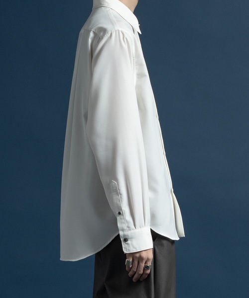 CASPER JOHN（キャスパージョン）の「Imitation cupra sharp shirts / イミテーションキュプラシャープシャツ（シャツ/ブラウス・メンズ・ブラック/ホワイト/ブルー/チャコールグレー・SMALL/X-SMALL/LARGE/MEDIUM）」の18枚目の写真