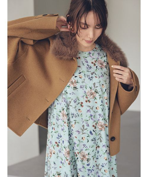 2wayファーカラーリバーショートコート（チェスターコート）｜Mila