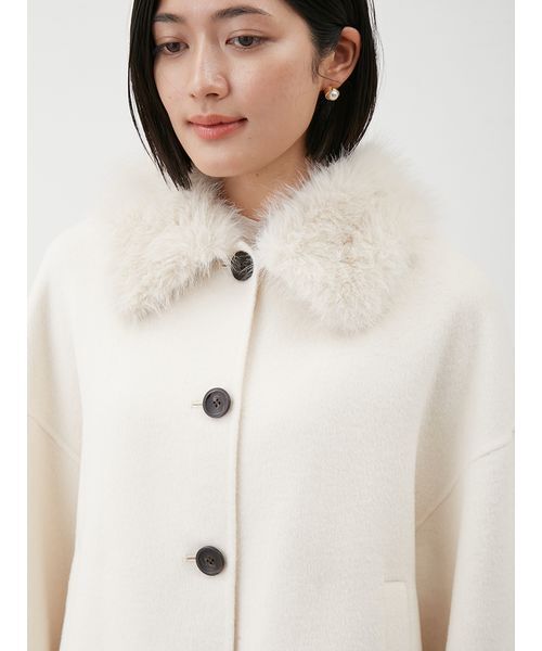 2wayファーカラーリバーショートコート（チェスターコート）｜Mila