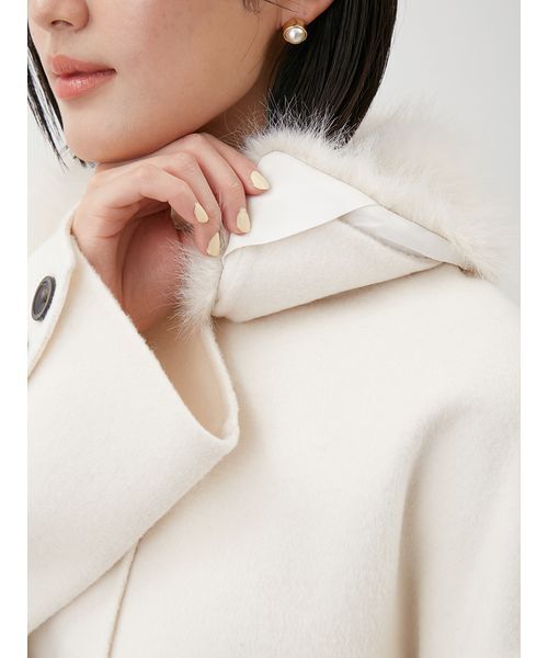 2wayファーカラーリバーショートコート（チェスターコート）｜Mila