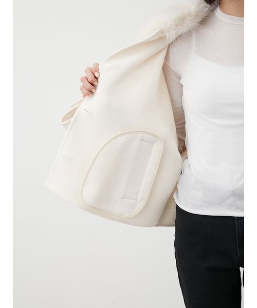 セール】2wayファーカラーリバーショートコート（チェスターコート