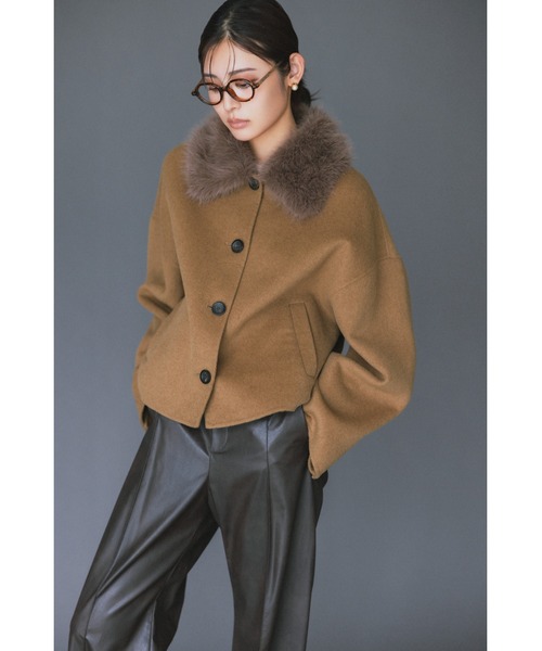 2wayファーカラーリバーショートコート（チェスターコート）｜Mila