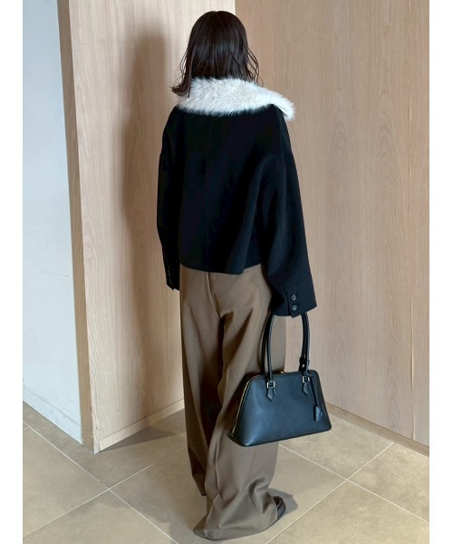 セール】2wayファーカラーリバーショートコート（チェスターコート