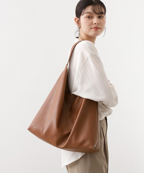 THE SHOP TK (ザ ショップ ティーケー )の「トライアングルトートバッグ(トートバッグ・レディース・キャメル/ブラック/ナチュラル・00)」の3枚目の写真