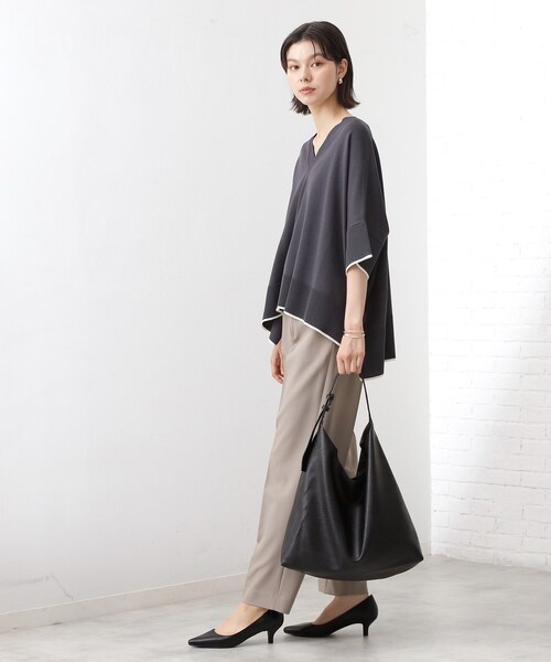 THE SHOP TK (ザ ショップ ティーケー )の「トライアングルトートバッグ(トートバッグ・レディース・キャメル/ブラック/ナチュラル・00)」の4枚目の写真