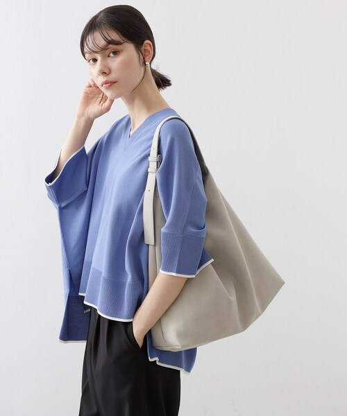 THE SHOP TK (ザ ショップ ティーケー )の「トライアングルトートバッグ(トートバッグ・レディース・キャメル/ブラック/ナチュラル・00)」の5枚目の写真