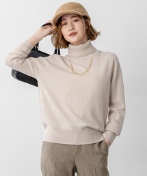 ピュアカシミヤ タートルネック ニット