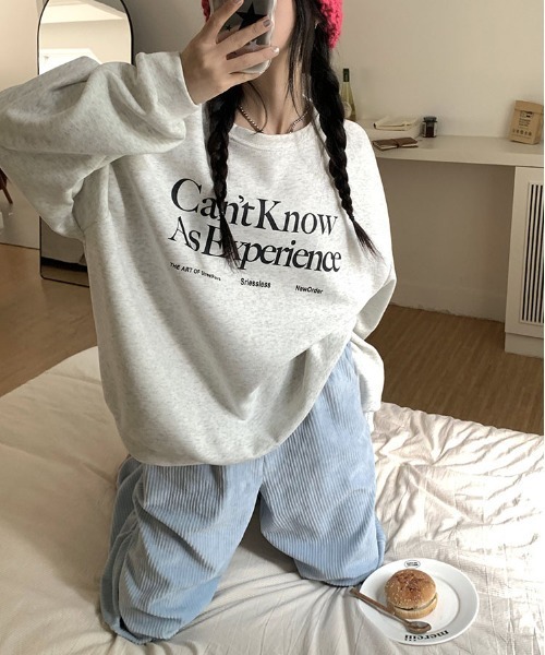 WEGO(ウィゴー)の「WEGO/レターロゴスウェット/ロンT(スウェット・レディース・オフホワイト/ネイビー・MEDIUM/LARGE)」の3枚目の写真