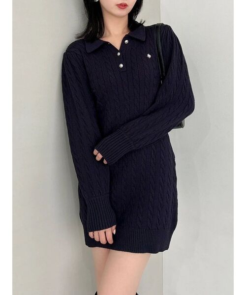 POLO BCS コラボ】ケーブルポロニットワンピース（ワンピース