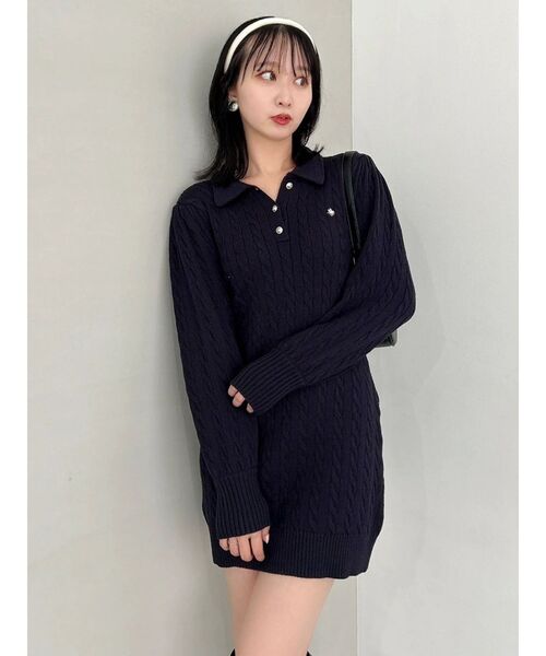 POLO BCS コラボ】ケーブルポロニットワンピース（ワンピース