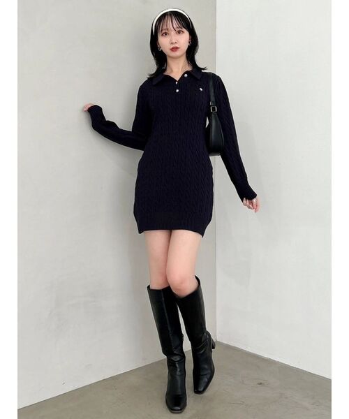 POLO BCS コラボ】ケーブルポロニットワンピース（ワンピース