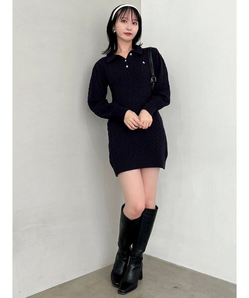 POLO BCS コラボ】ケーブルポロニットワンピース（ワンピース