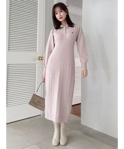 美品 dazzlin POLO BCS コラボ ケーブルポロニットワンピース POLO BCS コラボ】ケーブルポロニットワンピース（ワンピース）｜POLO