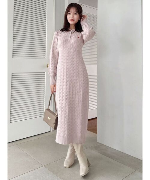 L*E様 【POLO BCS コラボ】ケーブルニットワンピース POLO BCS コラボ】ケーブルニットワンピースを使った人気