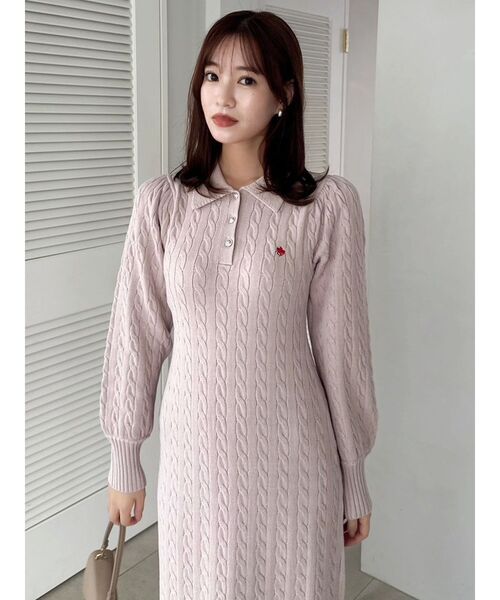 〈POLO BCSコラボ〉ダブルカラーポロニットワンピース POLO BCSコラボ〉ダブルカラーポロニットワンピース