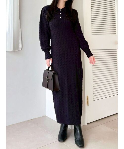 POLO BCS コラボ】ケーブルポロニットワンピース（ワンピース