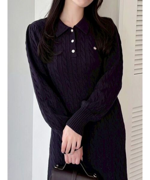 POLO BCS コラボ】ケーブルポロニットワンピース（ワンピース